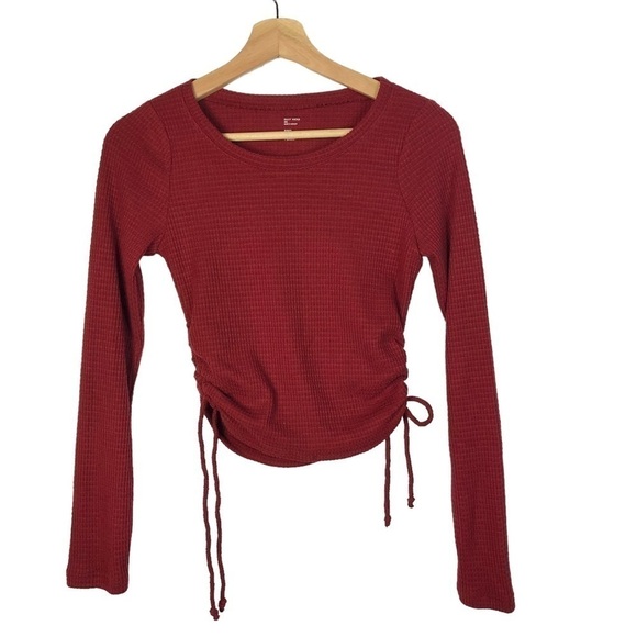 Gilly Hicks Red Thermal Cinch Side Long Sleeve XS - Picture 1 of 4